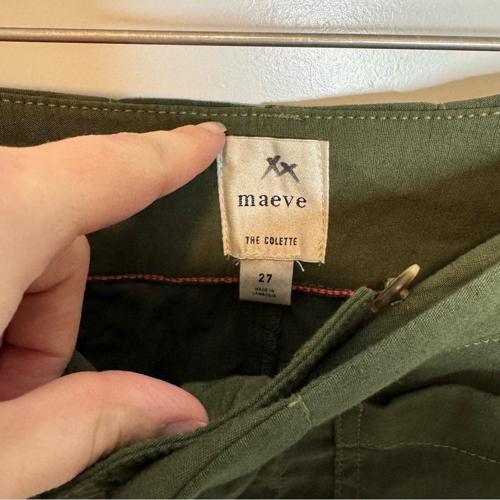 Anthropologie Maeve Colette Pants Wide Leg Crop High Rise Green Size 27 - Picture 4 of 7